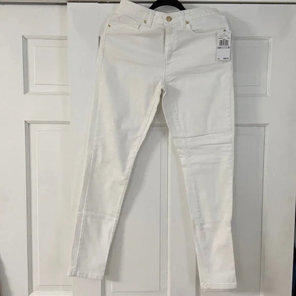 Michael Kors Women's Straight Leg White Jeans - Picture 4 of 7